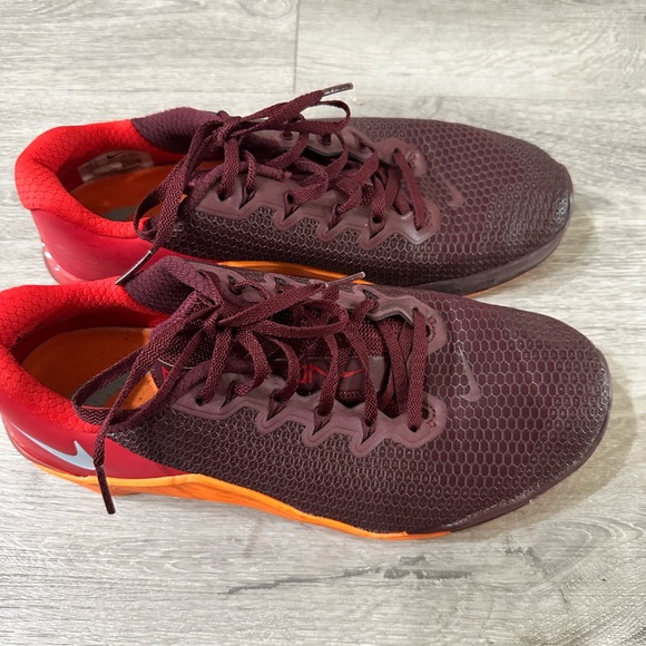 Nike Mens Metcon 5 Night Maroon Red Orange Training Crossfit - Picture 2 of 5